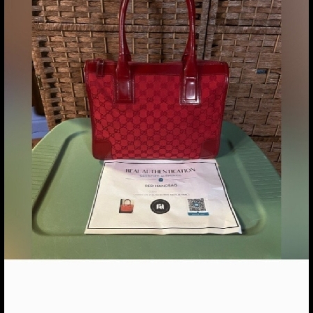 Gucci Red Handbag With COA